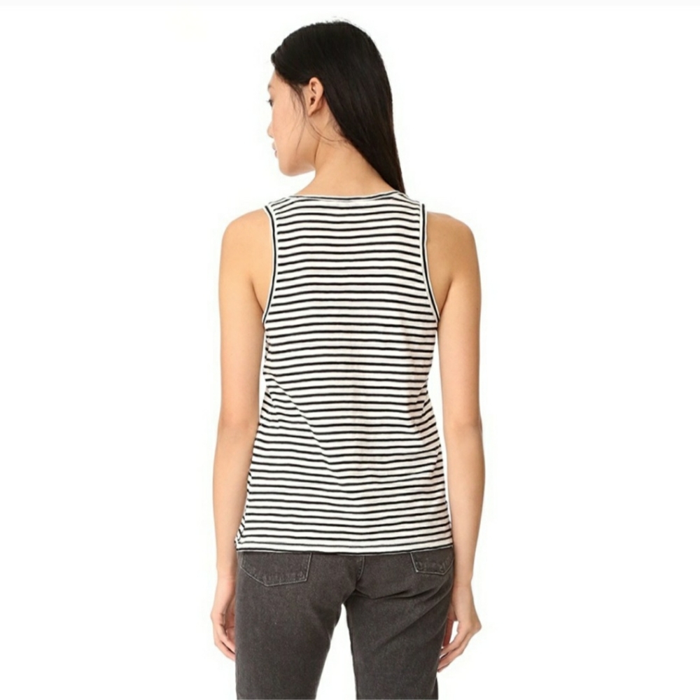 Madewell | Whisper Cotton Scoop Tank in Wentworth Stripe | Item G2707 | Small - Picture 3 of 10